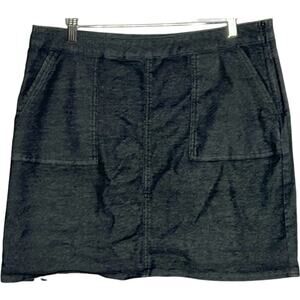 prAna Women's Black Mini jeans Skirt With Pockets Side Zip Size 10.‎